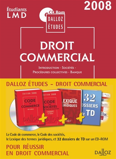 CD Rom Dalloz Etudes droit commercial 2008