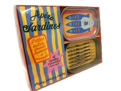 Apéro sardines : petites boîtes, grands moments de convivialité : 15 recettes, 6 fourchettes, 1 apéro parfait