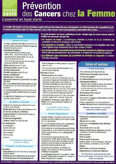 Prévention des cancers chez la femme
