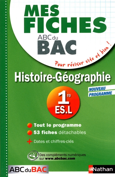 Histoire géographie 1re ES, L : nouveau programme