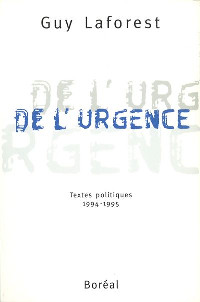 De l'urgence : textes politiques, 1995