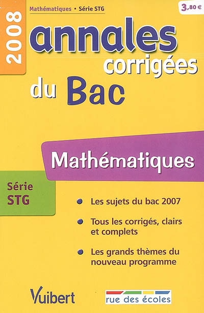 Mathématiques série STG : bac 2008