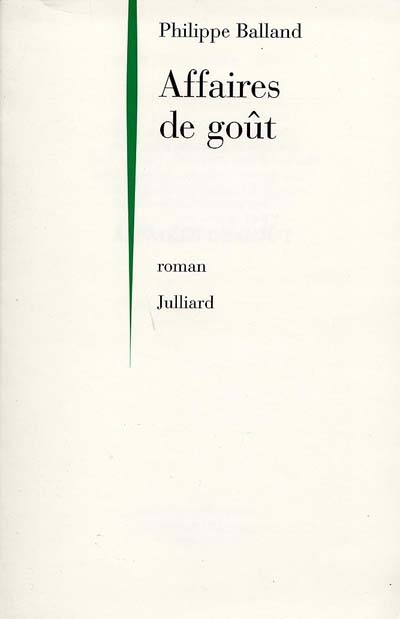 Affaires de goût