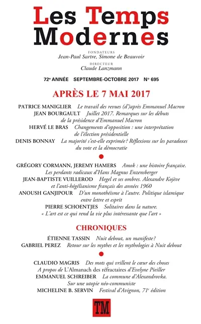Temps modernes (Les), n° 695. Après le 7 mai 2017
