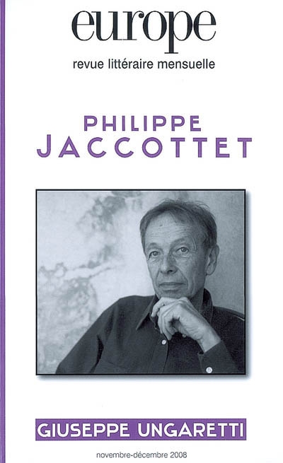 Europe, n° 955-956. Philippe Jaccottet