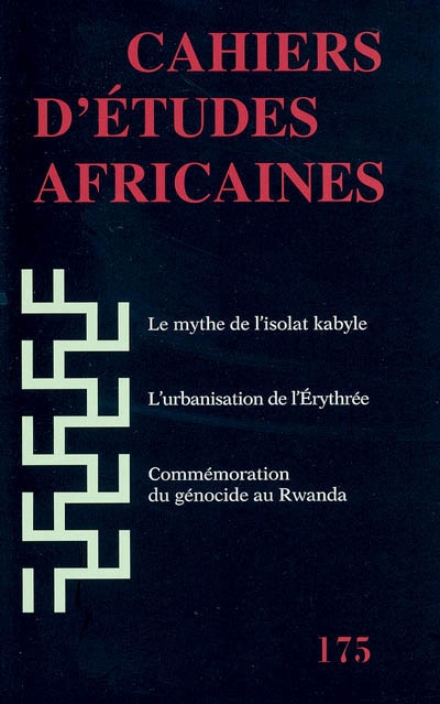 Cahiers d'études africaines, n° 175