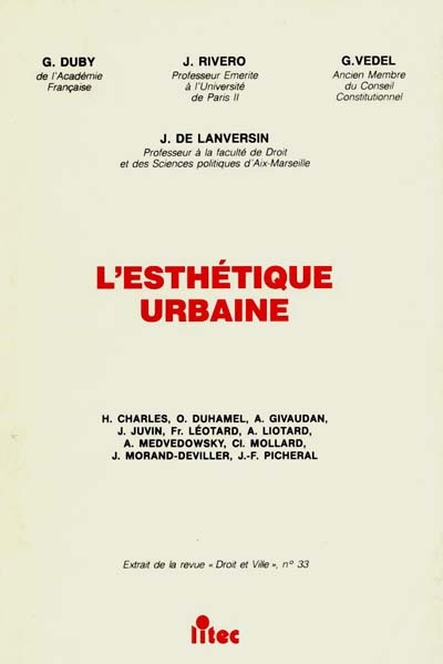 L'Esthétique urbaine : actes