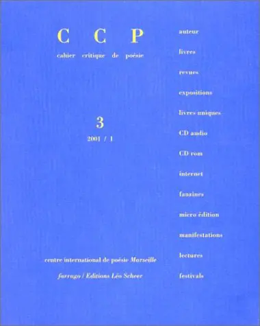 Cahier critique de poésie, n° 3. Emmanuel Hocquard
