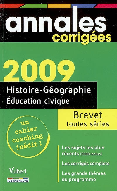 Histoire-géographie, éducation civique : brevet toutes séries