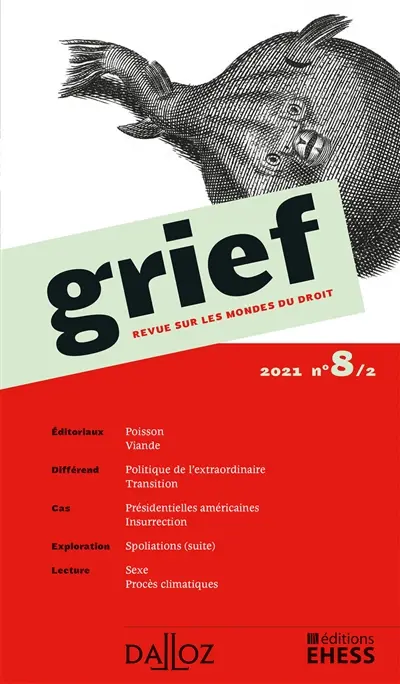 Grief : revue sur les mondes du droit, n° 8-2