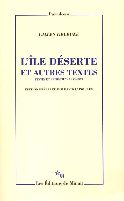 L'île déserte et autres textes : textes et entretiens, 1953-1974