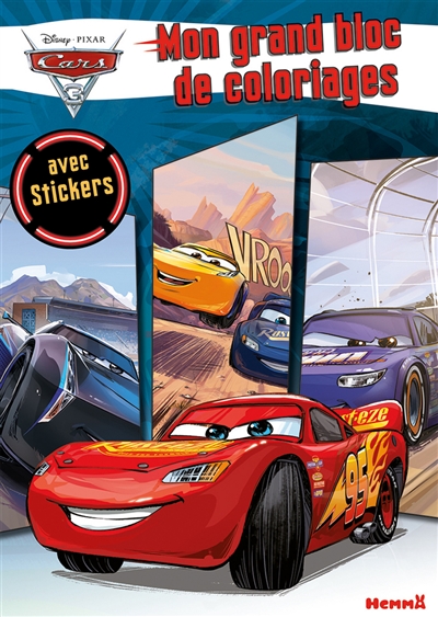 Cars 3 : mon grand bloc de coloriages avec stickers