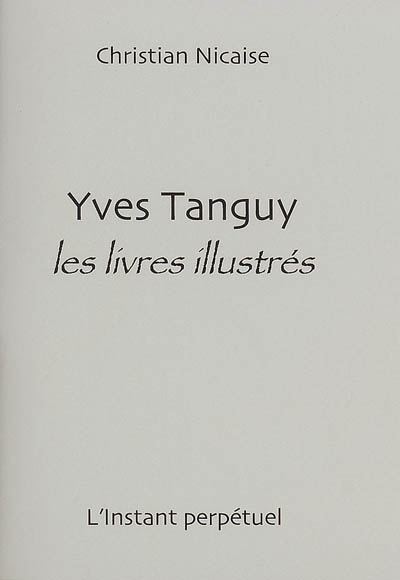 Yves Tanguy : les livres illustrés