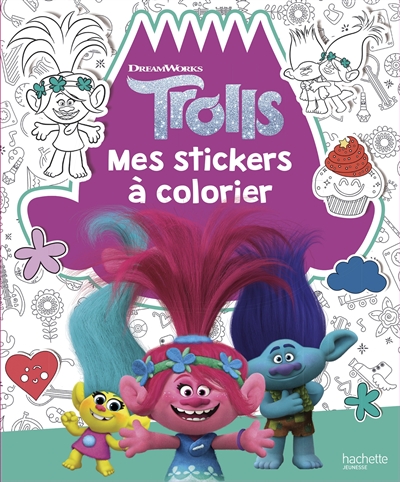 trolls : mes stickers à colorier