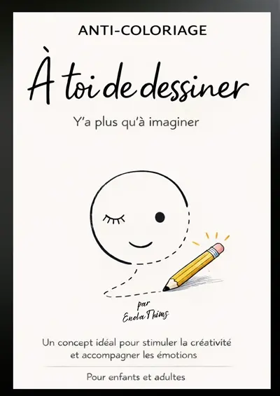 Anti-coloriage : à toi de dessiner - Y'a plus qu'à imaginer : Un concept idéal pour stimuler la créativité et accompagner les émotions - pour enfants et adultes.