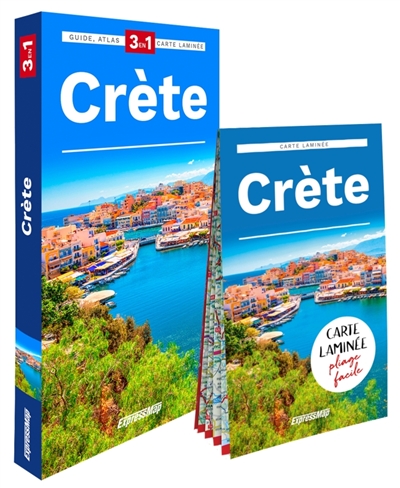 Crète : 3 en 1 : guide + atlas + carte laminée