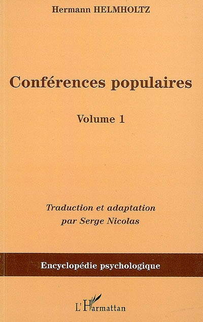 Conférences populaires. Vol. 1