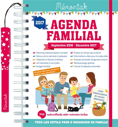 Agenda familial 2017 : septembre 2016-décembre 2017