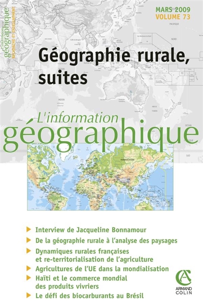 Information géographique (L'), n° 73-1. Géographie rurale, suites
