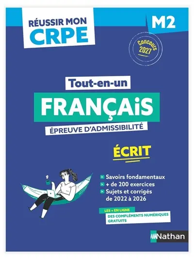 Français, 1re épreuve d'admissibilité : écrit M2 : concours 2027