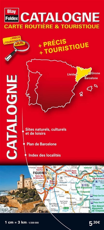 Catalogne : carte routière & touristique