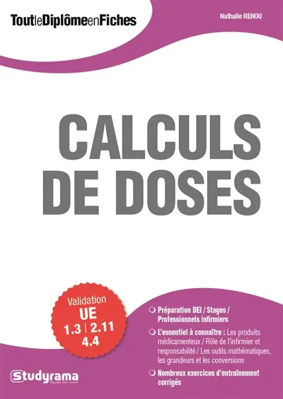 Calculs de doses : validation UE 1.3, 2.11, 4.4