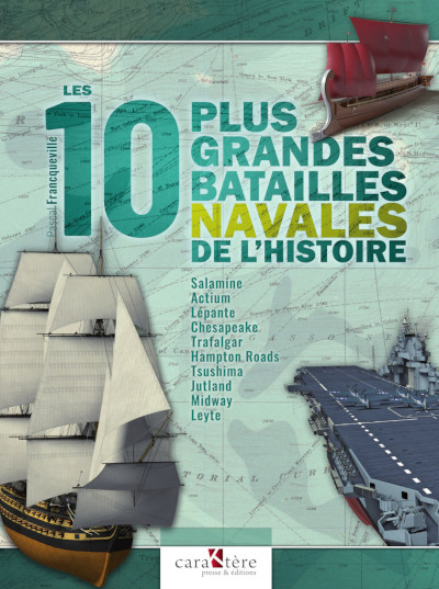 Les 10 plus grandes batailles navales de l'histoire : Salamine, Actium, Lépante, Chesapeake, Trafalgar, Hampton Roads, Tsushima, Jutland, Midway, Leyte