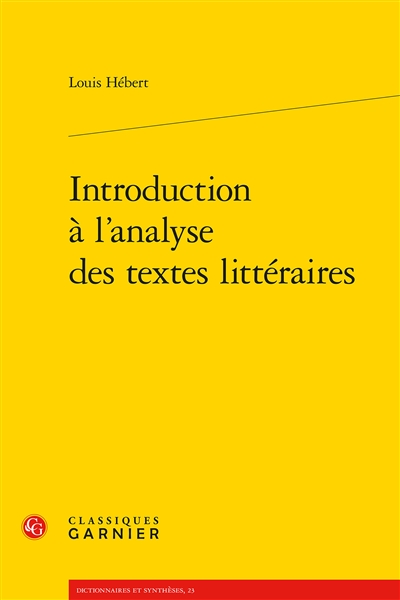 Introduction à l'analyse des textes littéraires