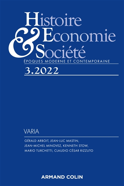 Histoire, économie & société, n° 3 (2022)