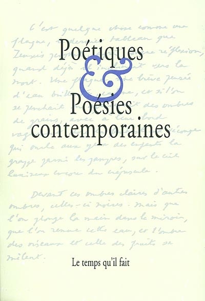 Poétiques et poésies contemporaines