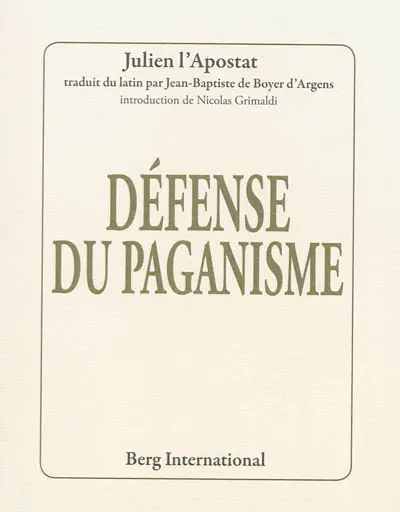 Défense du paganisme