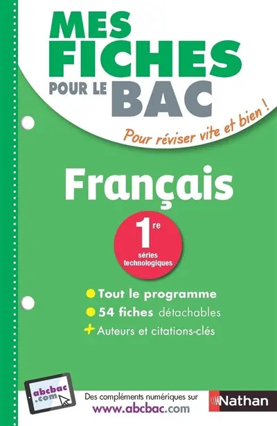 Français, 1re séries technologiques