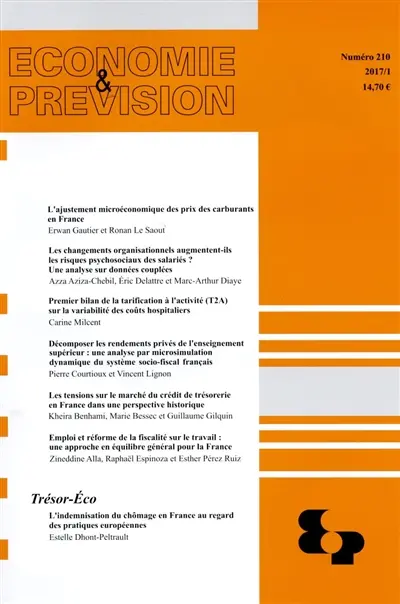 Economie et prévision, n° 210