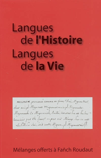 Langues de l'histoire,...