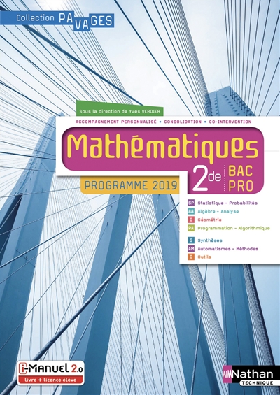 Mathématiques, 2de : bac pro : programme 2019