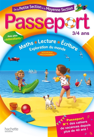 Passeport de la petite section à la moyenne section, 3-4 ans : maths, lecture, écriture, exploration du monde : nouveaux programmes