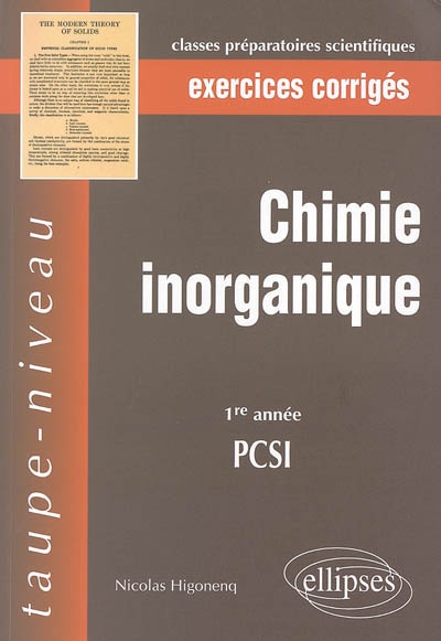 Chimie inorganique, 1re année PCSI : exercices corrigés