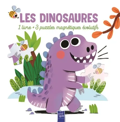 Les dinosaures : 1 livre + 3 puzzles magnétiques évolutifs