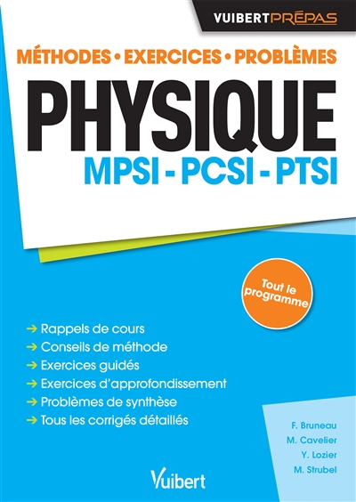 Physique MPSI, PCSI, PTSI : méthodes, exercices, problèmes