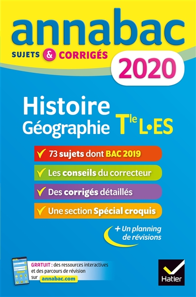 Histoire géographie terminale L, ES : 2020