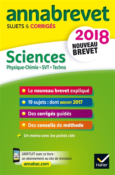 Physique chimie, SVT, techno : nouveau brevet 2018