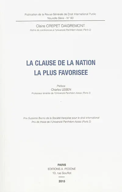La clause de la nation la plus favorisée