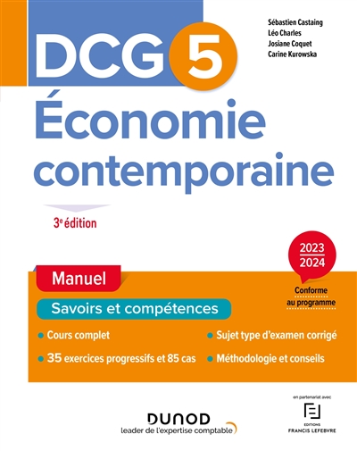 DCG 5, économie contemporaine : manuel : 2023-2024, conforme au programme