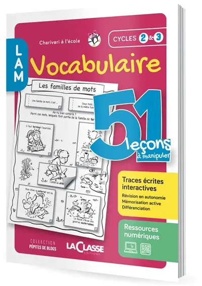 51 LECONS A MANIPULER VOCABULAIRE Cycle 2 et 3 (Livre + ressources numériques)