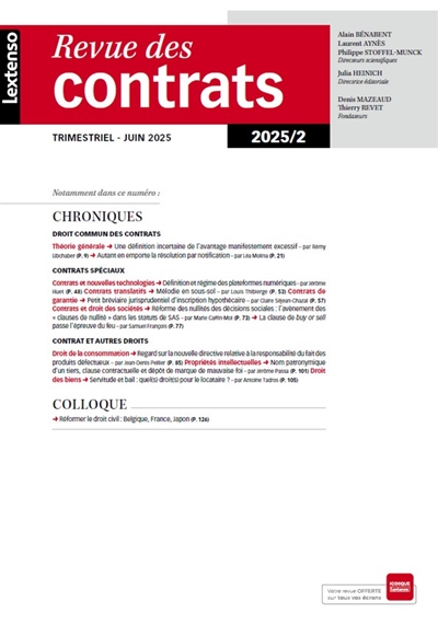Revue des contrats, n° 2...