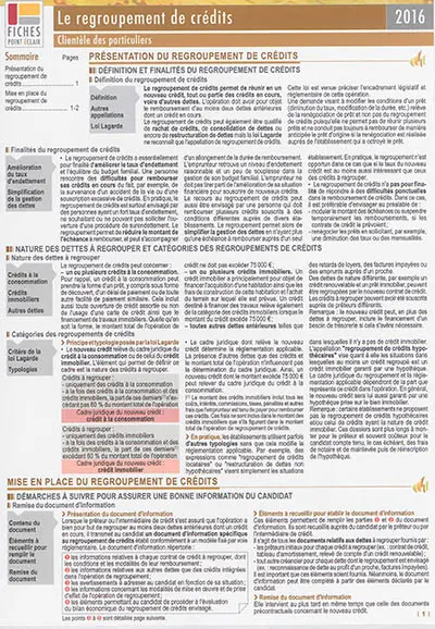 Le regroupements de crédits : clientèle des particuliers