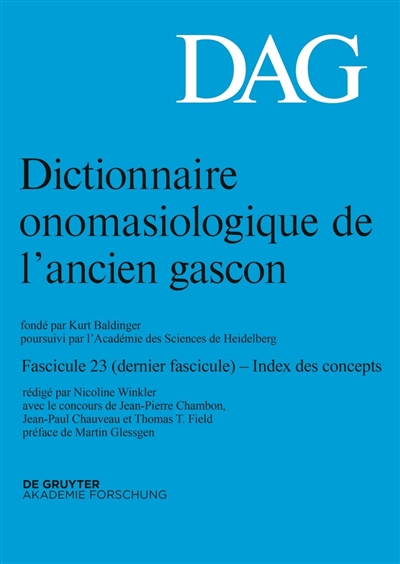 Dictionnaire onomasiologique de l'ancien gascon : DAG. Vol. 23