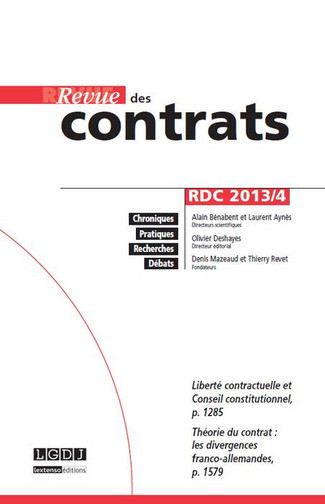 Revue des contrats, n° 4 (2013)