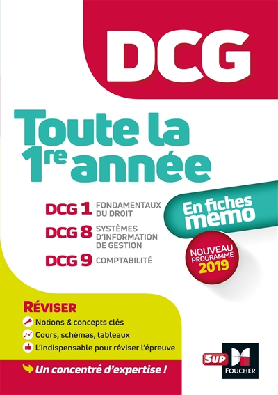 Toute la 1re année, DCG : en fiches mémo : nouveau programme 2019