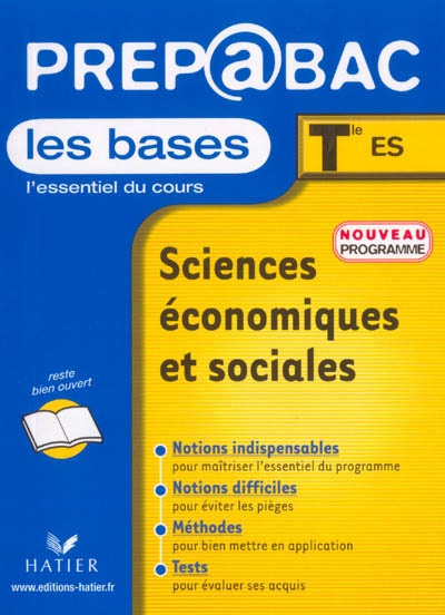 Sciences économique et sociales 1re ES : les bases